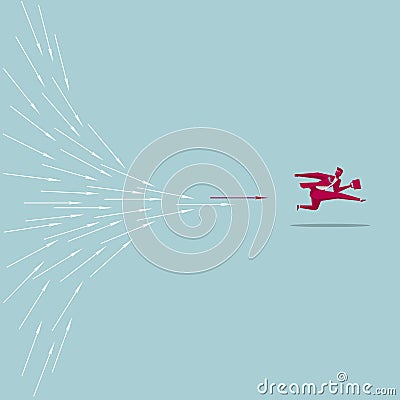 Businessman escape Vector Illustration